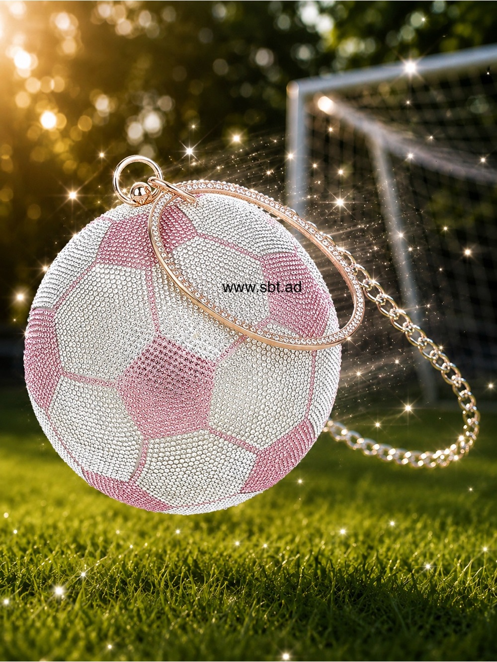 NWT SOCCER BALL CLUTCH PURSE SPARKLING BLING SWAROVSKI CRYSTAL RHINESTONE BAG - Picture 9 of 11